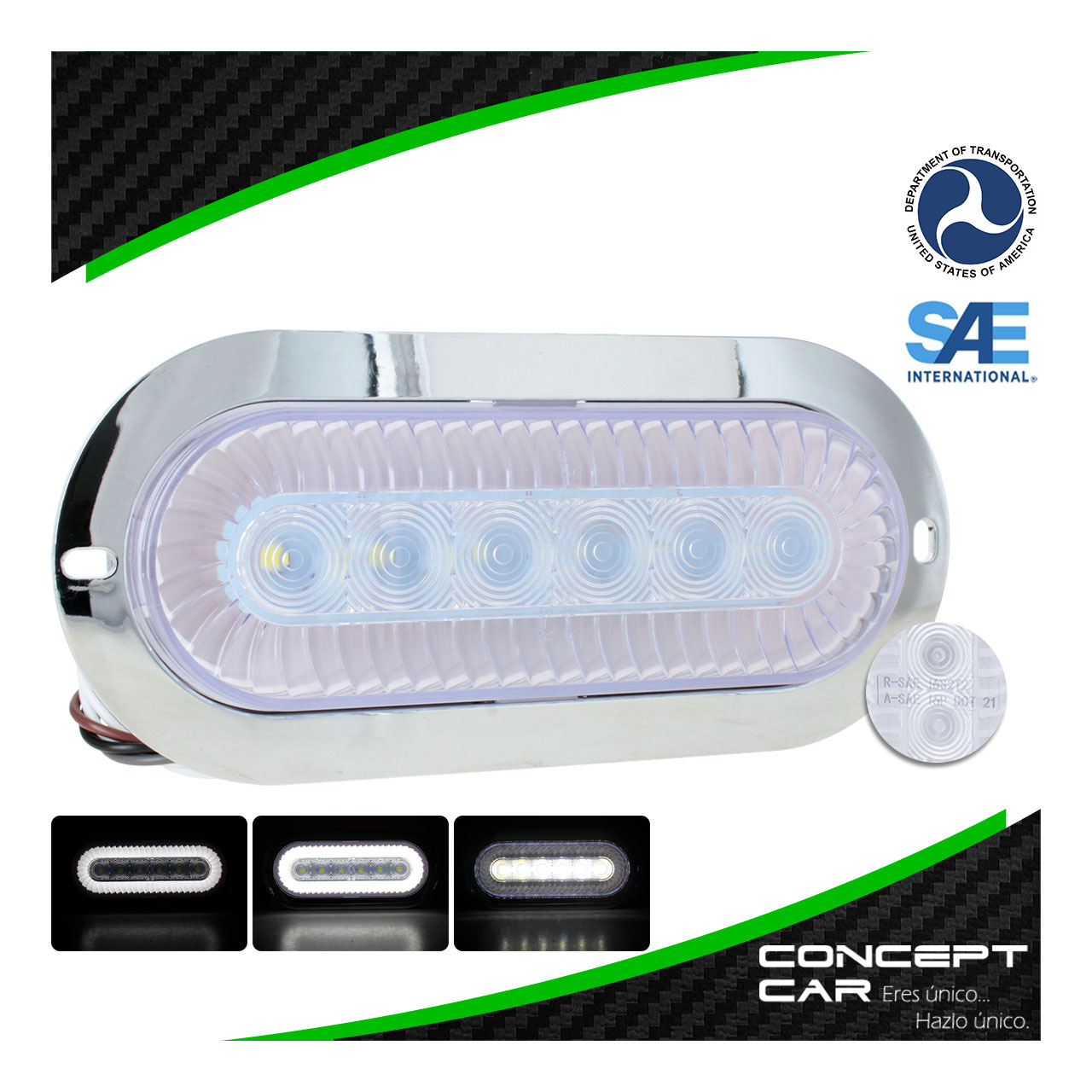 Plafon 6 Led Gel Ovalado Turbine  4 Funcion Universal 12-24v