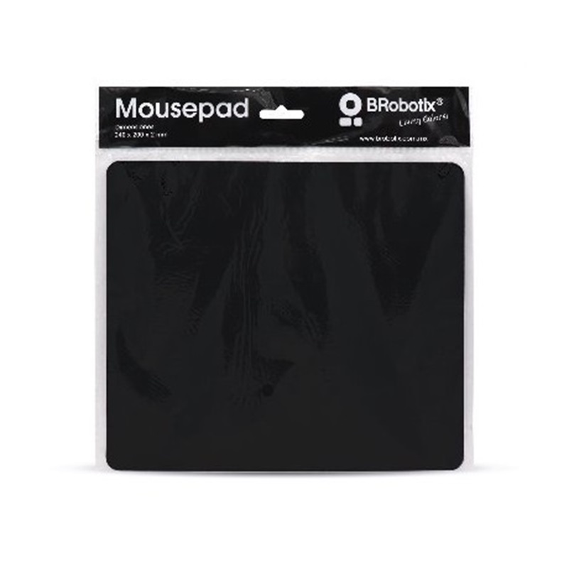 Mousepad BRobotix 497264, 24 x 20cm, Grosor 1mm, Negro