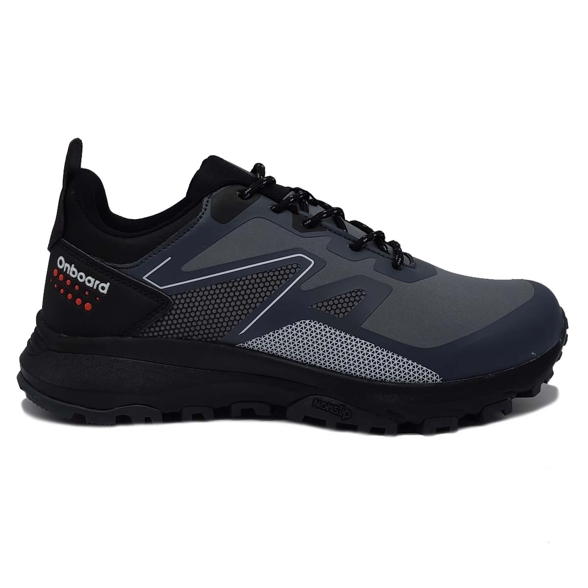 Tenis Onboard Sand Gris Negro Hombre Todo Terreno Senderismo