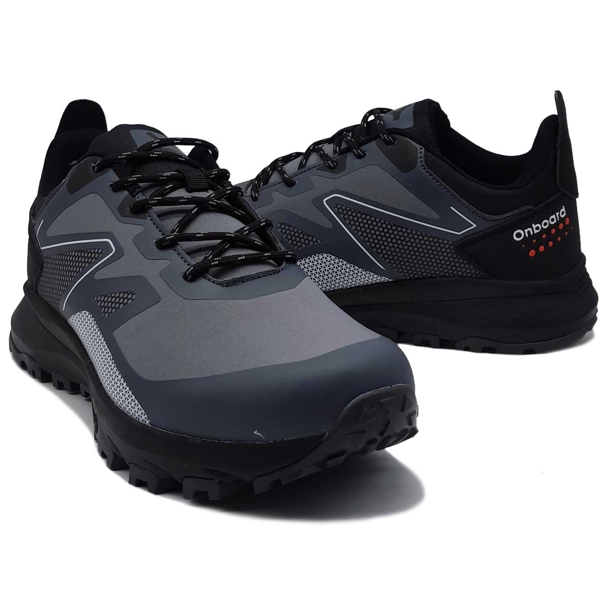 Tenis Onboard Sand Gris Negro Hombre Todo Terreno Senderismo