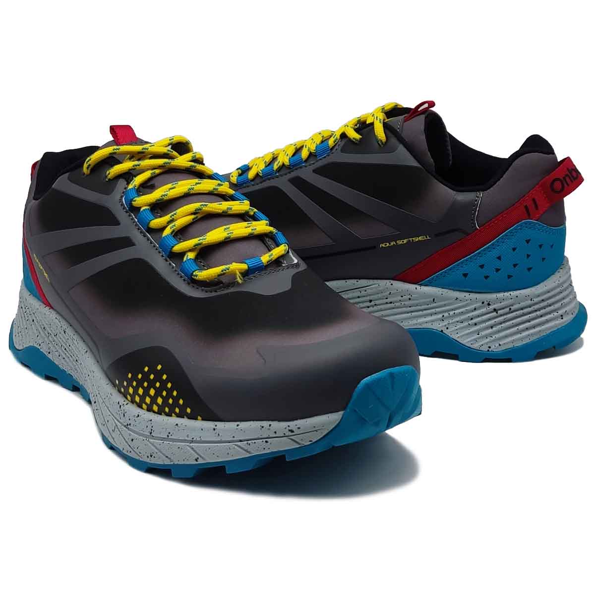 Tenis Onboard Flint Gris Azul Marino Hombre Todo Terreno Senderismo