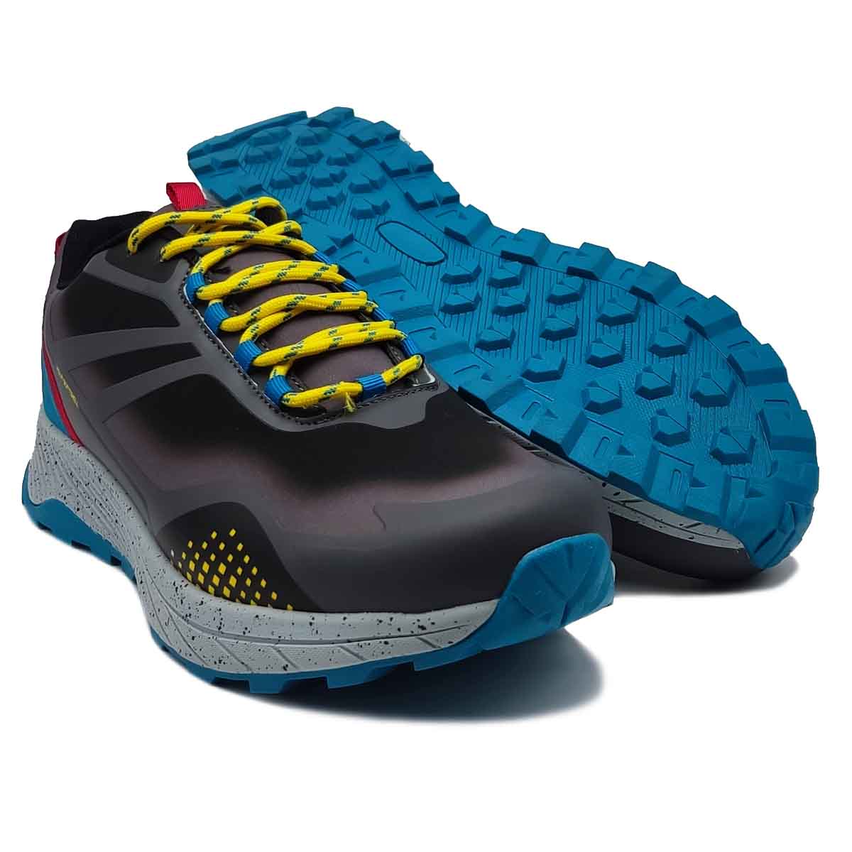 Tenis Onboard Flint Gris Azul Marino Hombre Todo Terreno Senderismo