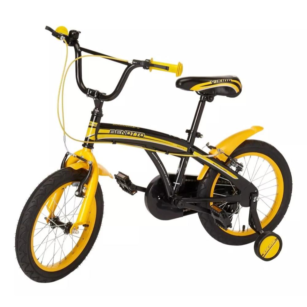 Bicicleta Benotto Viking R16 1V Ruedas Laterales Negro