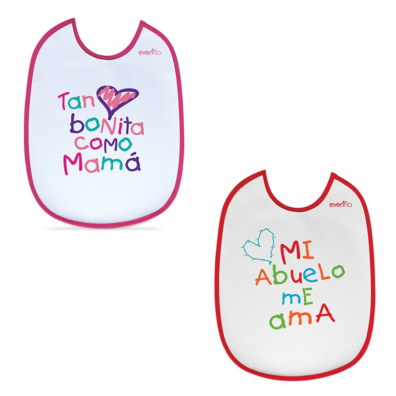 Baberos Evenflo Frases GDE Paquete 2 Piezas (Niña)