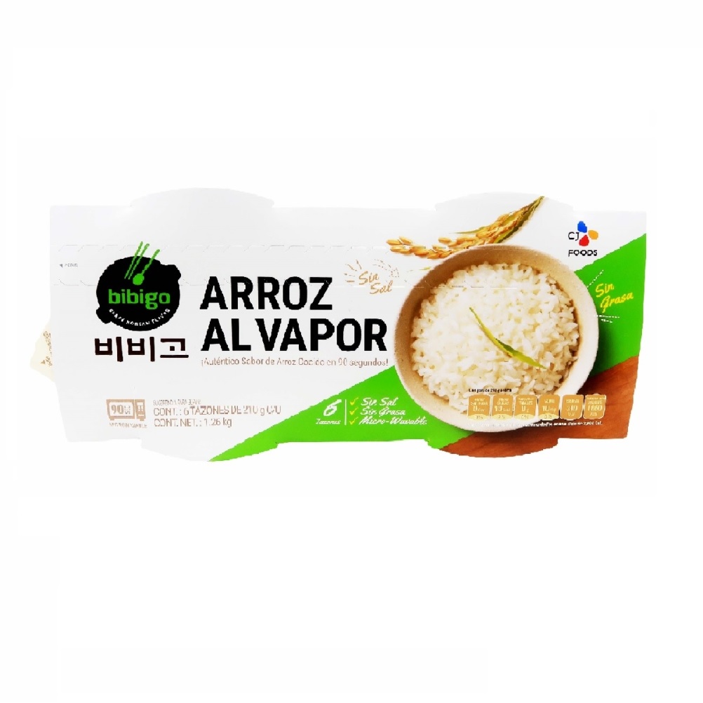 Arroz Al Vapor Instantáneo Bibigo 6pzas 300g