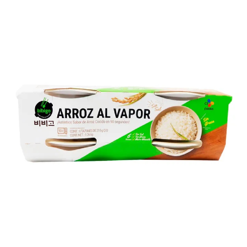 Arroz Al Vapor Instantáneo Bibigo 6pzas 300g