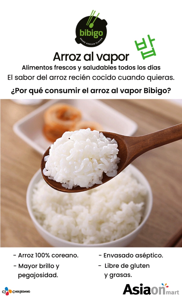 Arroz Al Vapor Instantáneo Bibigo 6pzas 300g