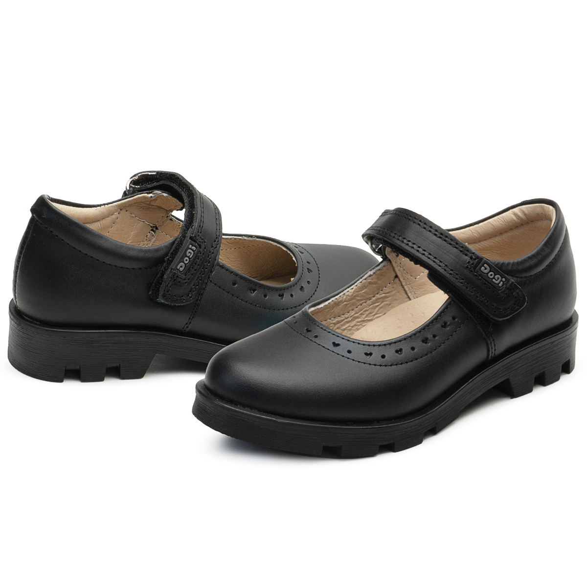Zapatos Escolares Casuales Dama Piel Dogi Negro 22-26 