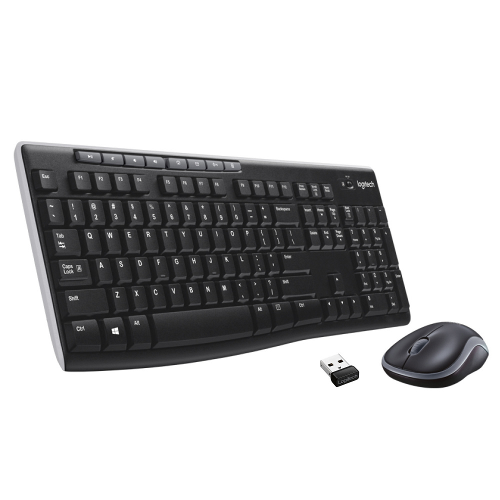 Kit de Teclado y Mouse Logitech MK270, Inalámbrico, USB, Negro Español