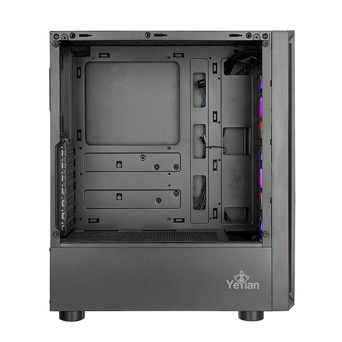 Gabinete Yeyian Ventle Master con Ventana, Midi-Tower, Micro ATX/ATX, USB 2.0/3.0, sin Fuente, 3 Ventiladores ARGB Instalados, Negro