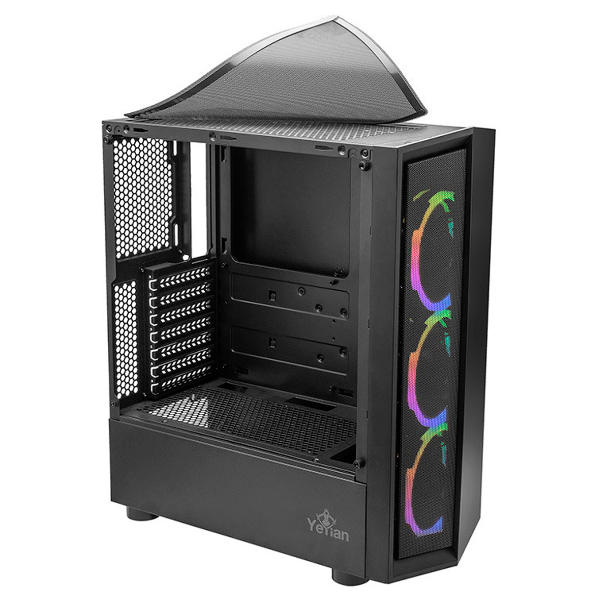Gabinete Yeyian Ventle Master con Ventana, Midi-Tower, Micro ATX/ATX, USB 2.0/3.0, sin Fuente, 3 Ventiladores ARGB Instalados, Negro