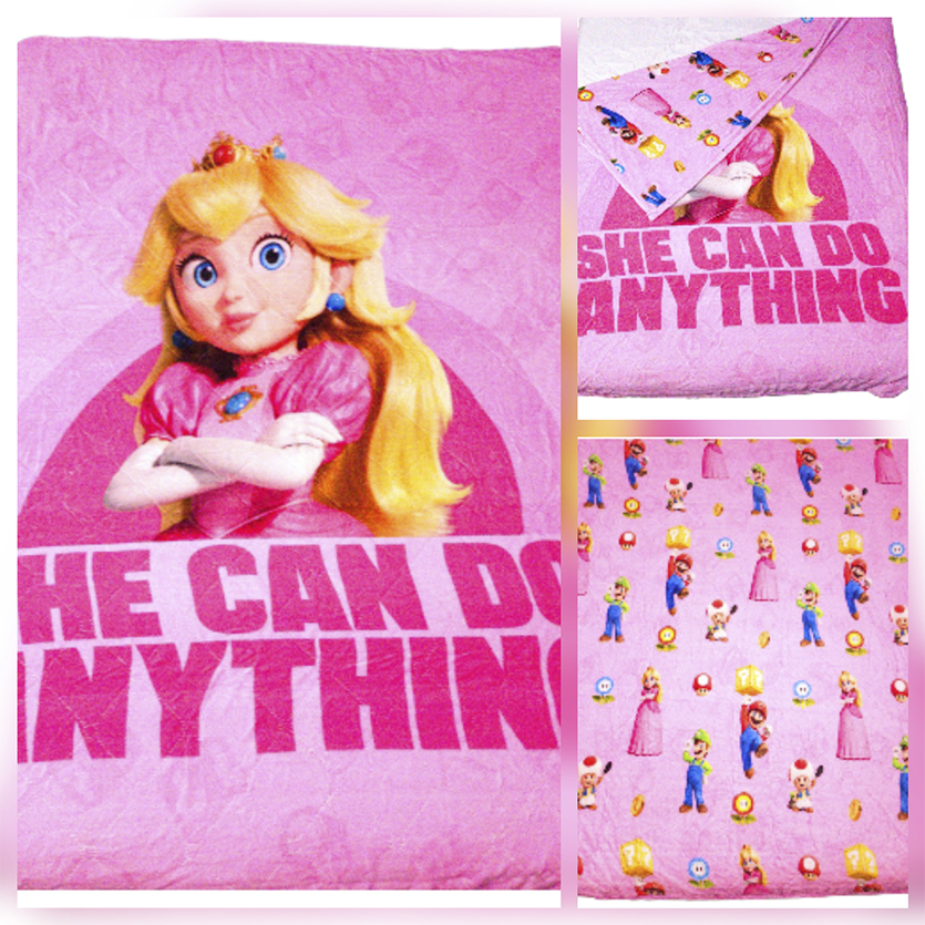 Cobertor matrimonial Princesa Peach.