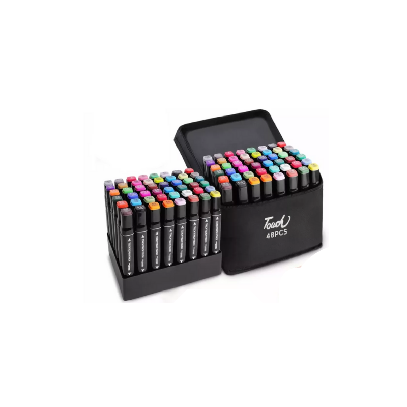 Marcadores Doble Punta Plumones Punta Pincel Iforu 48 Colors.