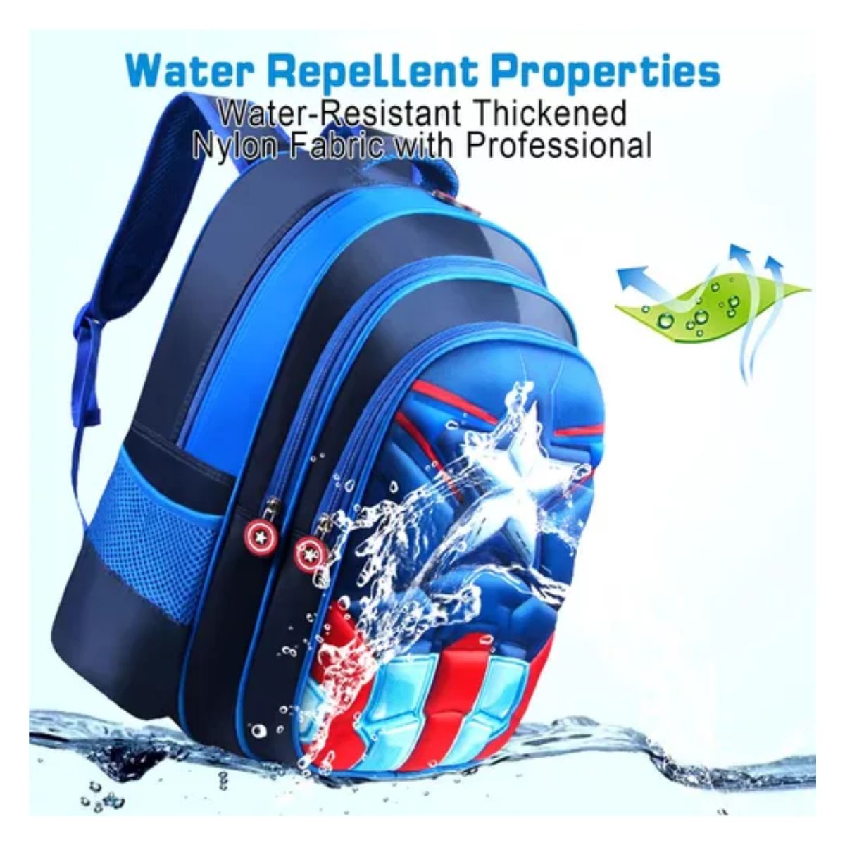 Mochila Kinder Escolar Capitan America Azul