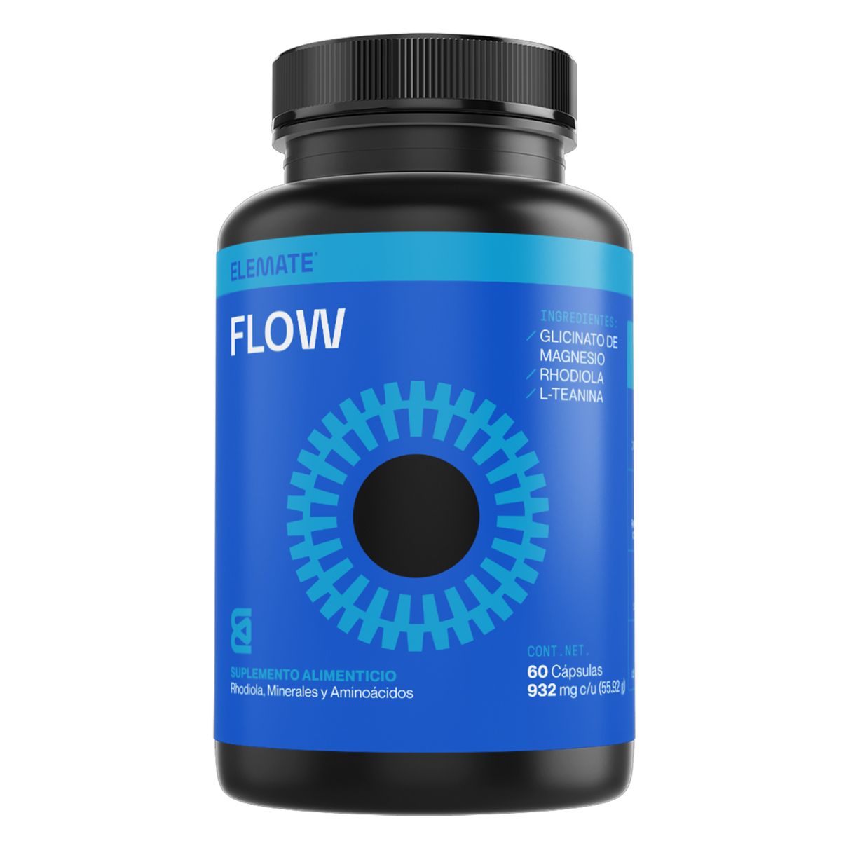 Suplemento Alimenticio 100% Natural Para el Estres Hecho a Base de Magnesio, L-Teanina y  Rhodiola. Contiene 60 Cápsulas Veganas. Apoyo a la Rutina Diaria