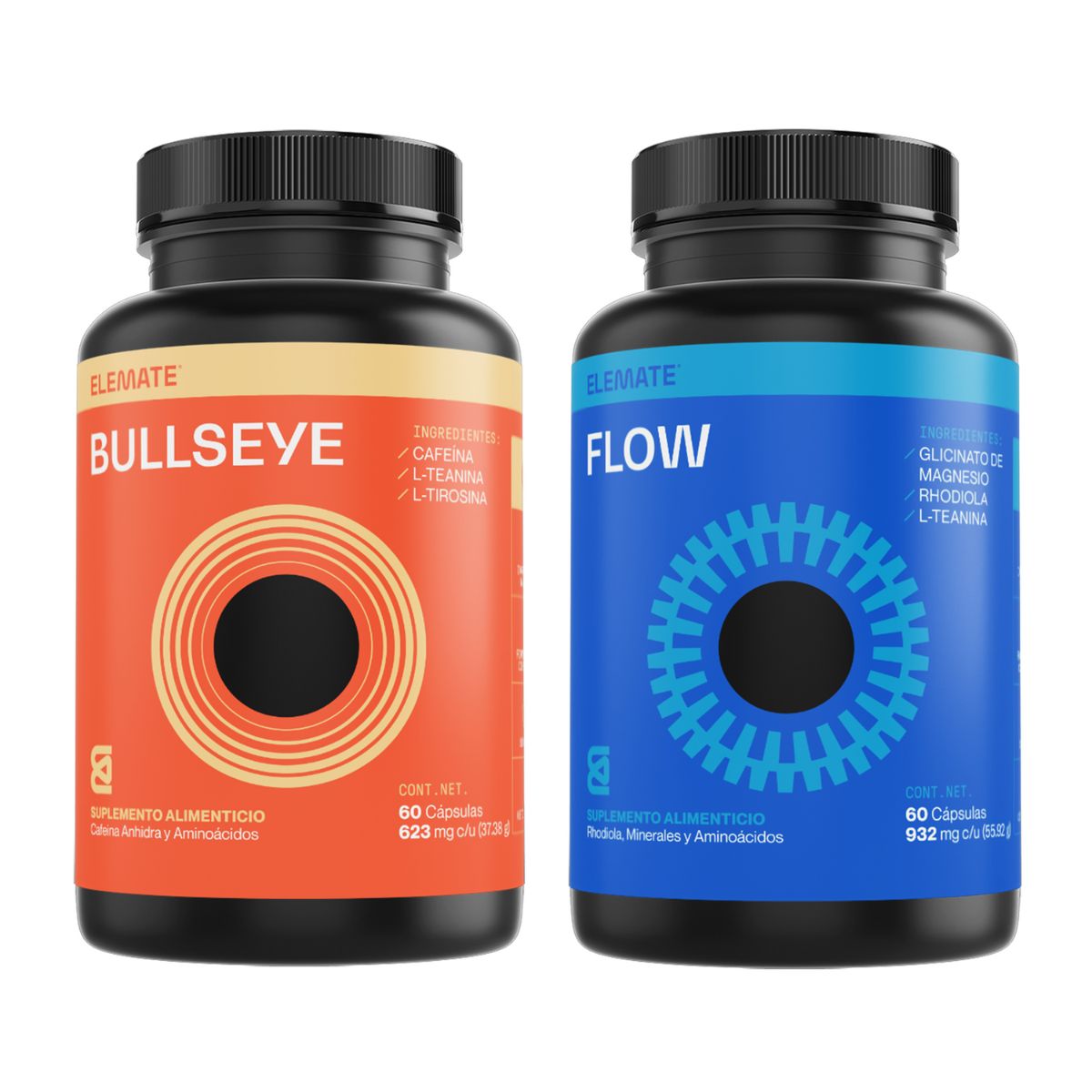 Suplementos a base de Magnesio L-Tirosina, Cafeína Anhidra, L-Teanina y Rhodiola. Pack x 2.  Incluye 60 Cápsulas Veganas