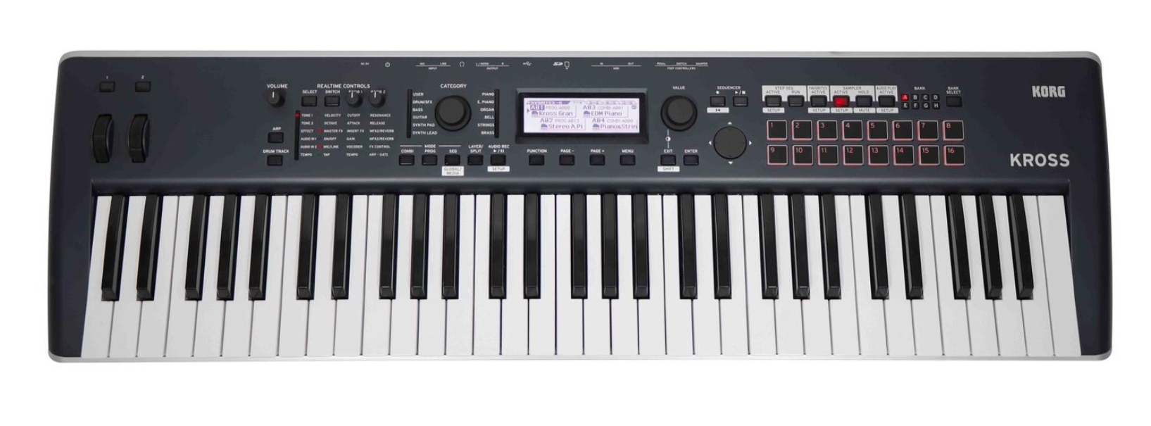 Korg Kross 2 61 Teclas Sintetizador Workstation Negro Plata