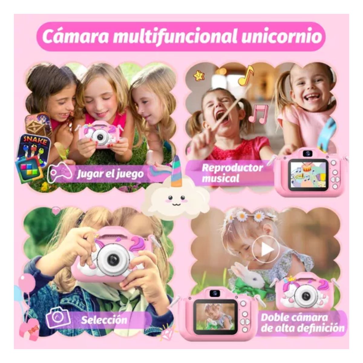 Camara Para Niños Multifuncional con juegos