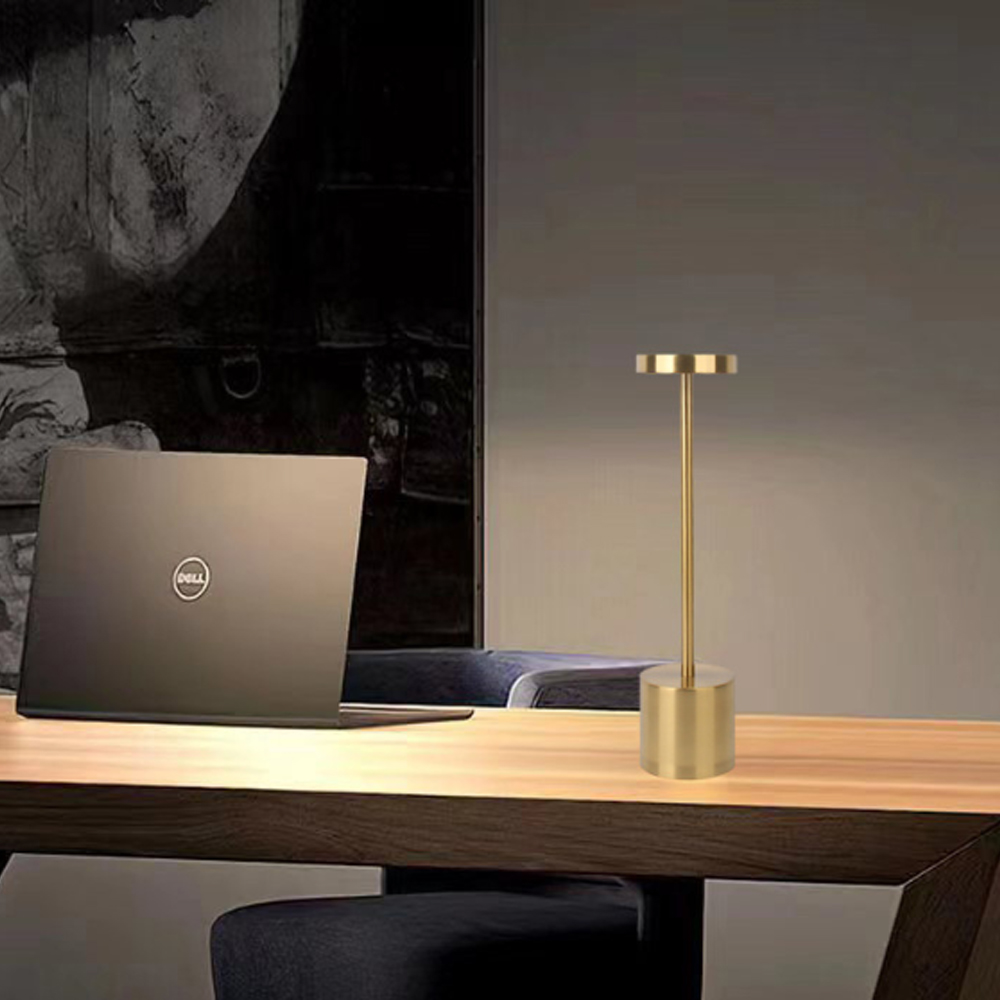 Lampara Touch de Escritorio Luz Led Dorado.