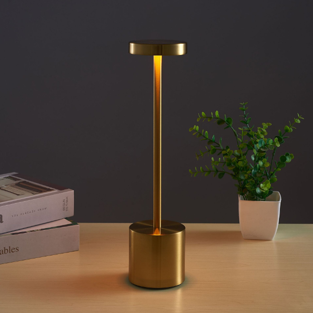 Lampara Touch de Escritorio Luz Led Dorado.