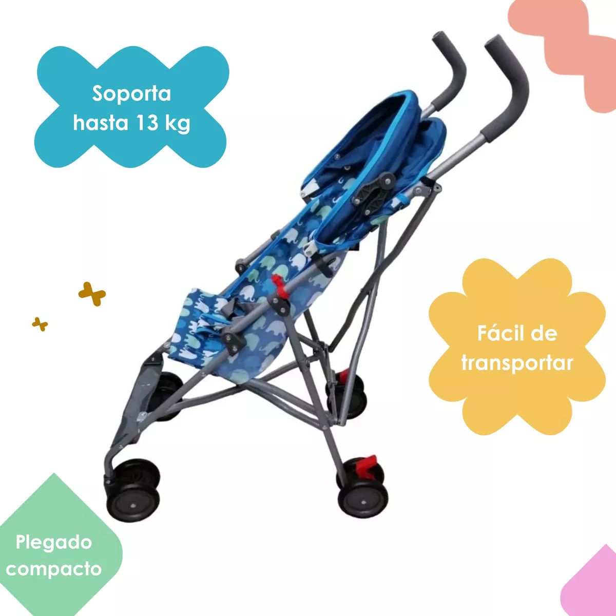 Carriola De Baston Plegable Ligera Parents Choice - Azul