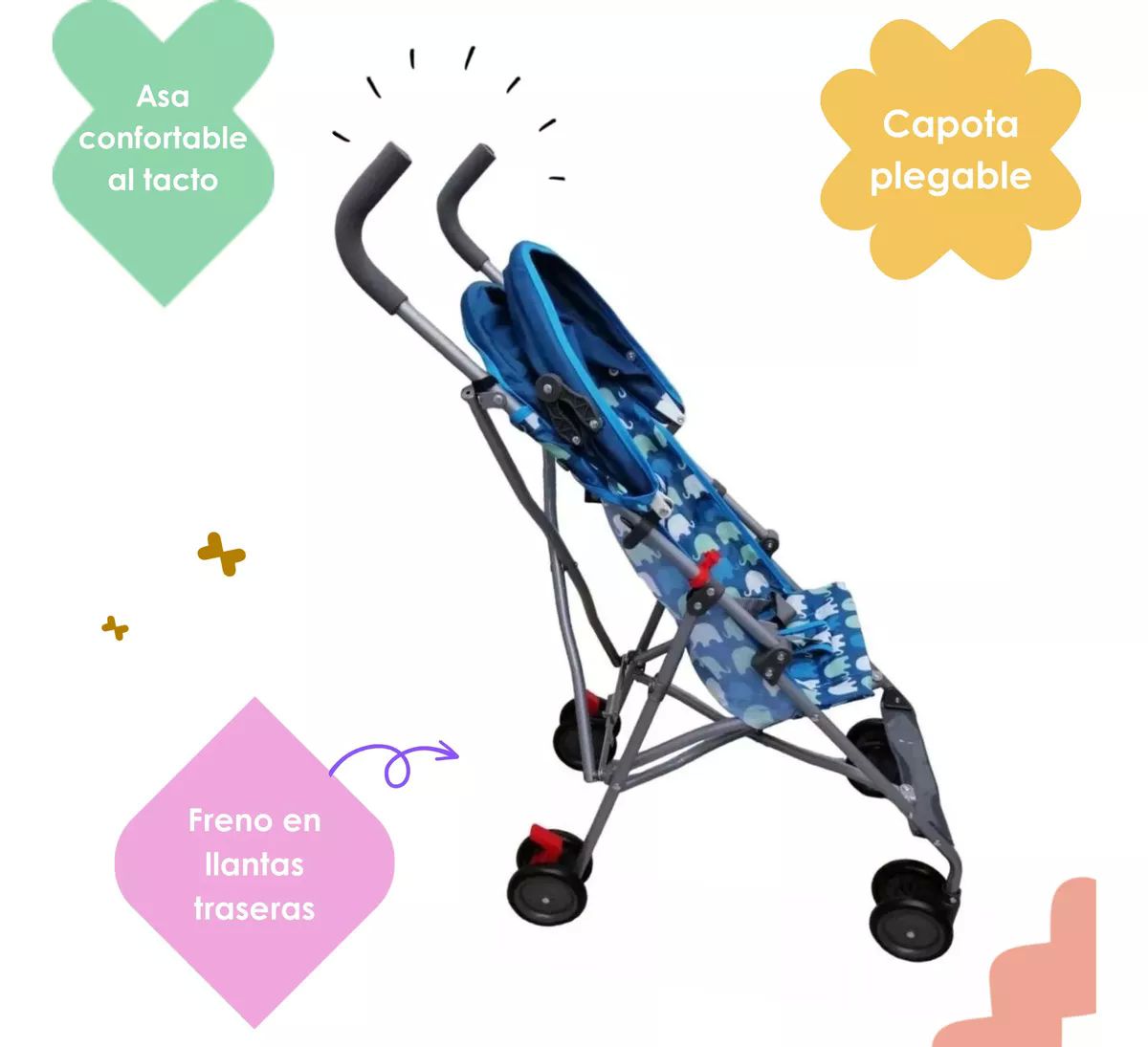 Carriola De Baston Plegable Ligera Parents Choice - Azul