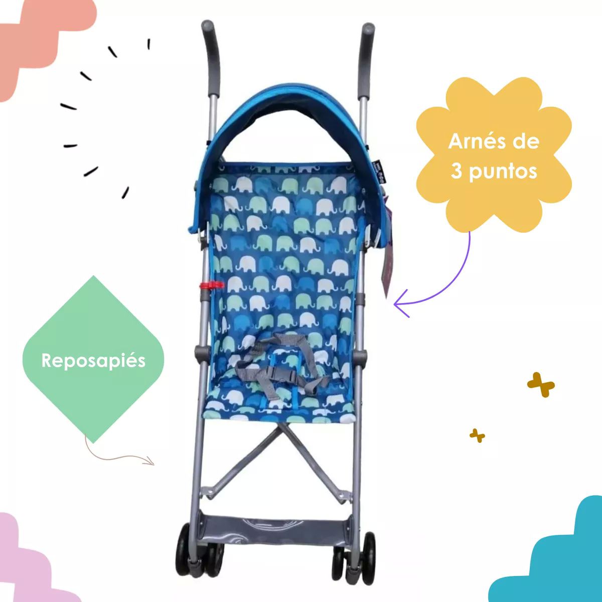 Carriola De Baston Plegable Ligera Parents Choice - Azul