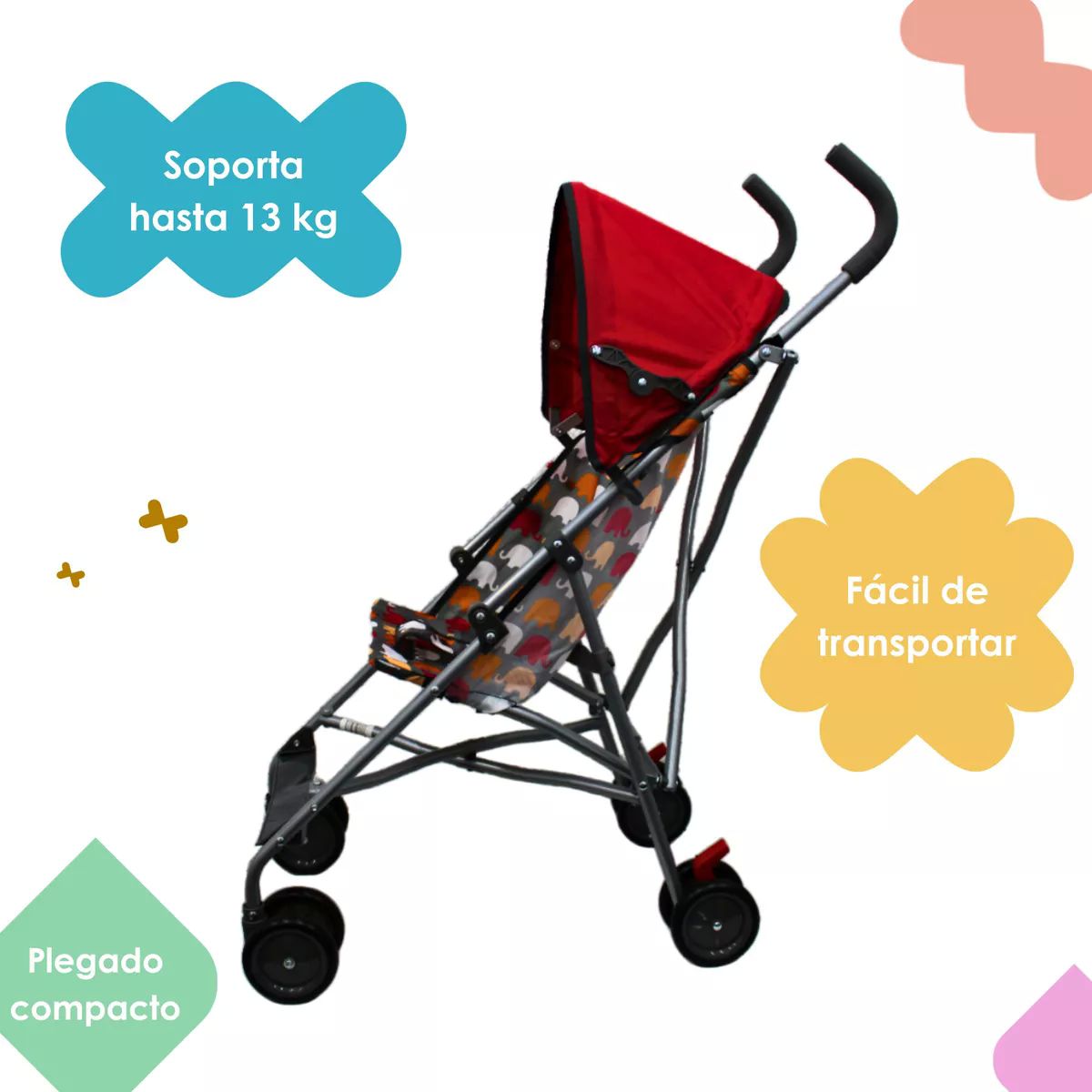 Carriola De Baston Plegable Ligera Parents Choice - Rojo