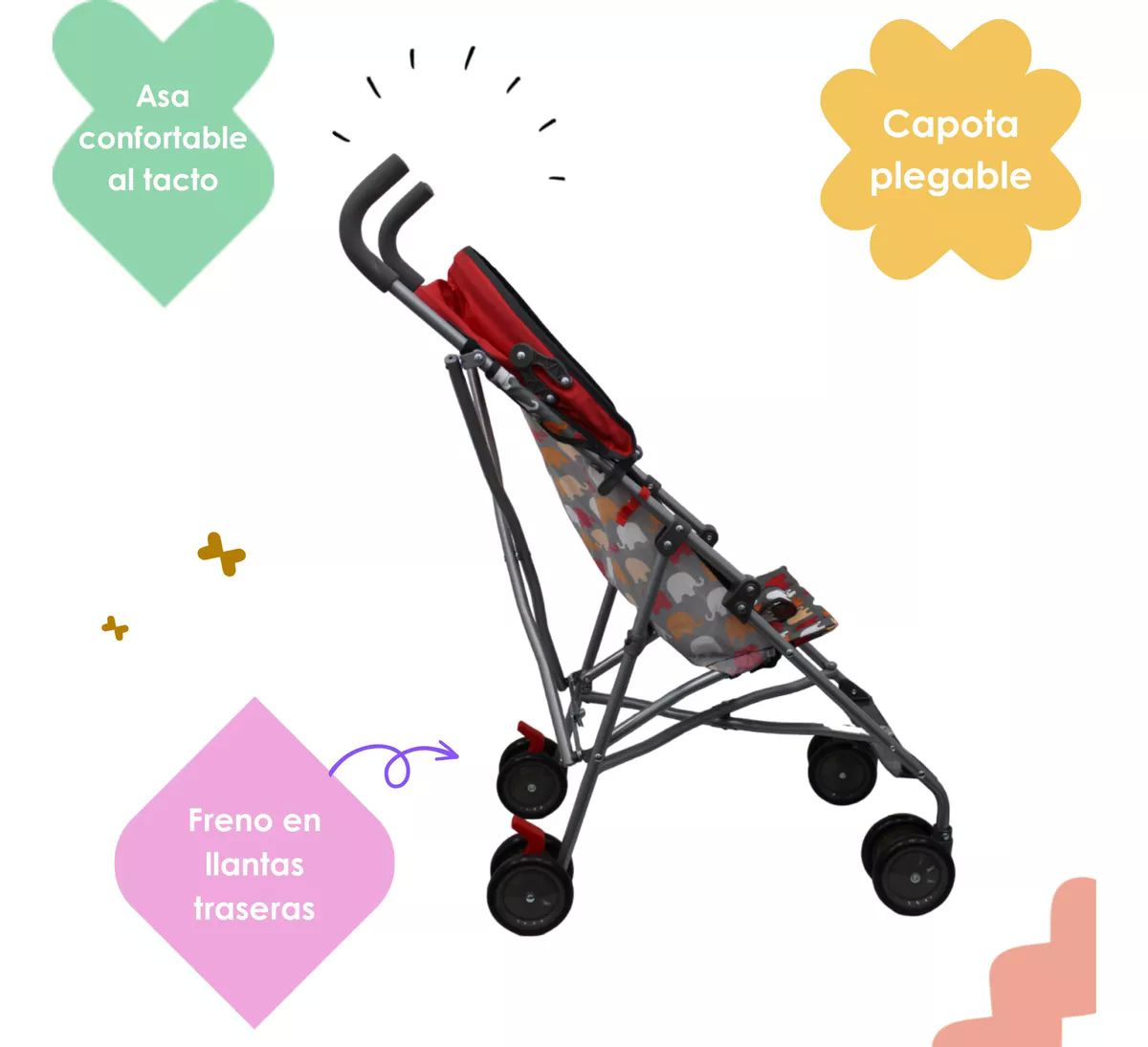 Carriola De Baston Plegable Ligera Parents Choice - Rojo