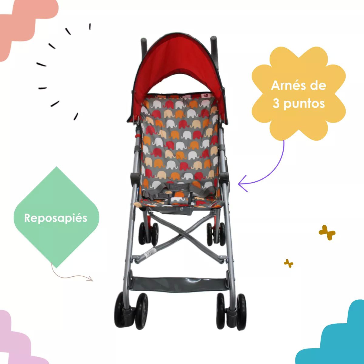 Carriola De Baston Plegable Ligera Parents Choice - Rojo