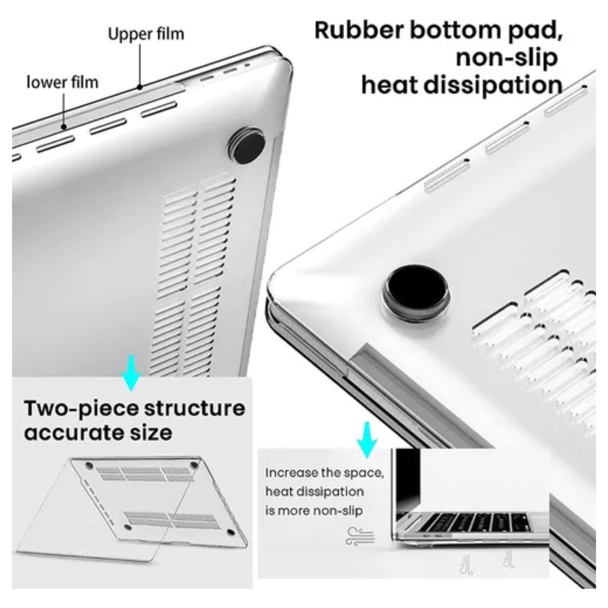 Funda Carcasa Para Macbook Pro 13 A2338/a1708/a2251 M1 M2 transparente