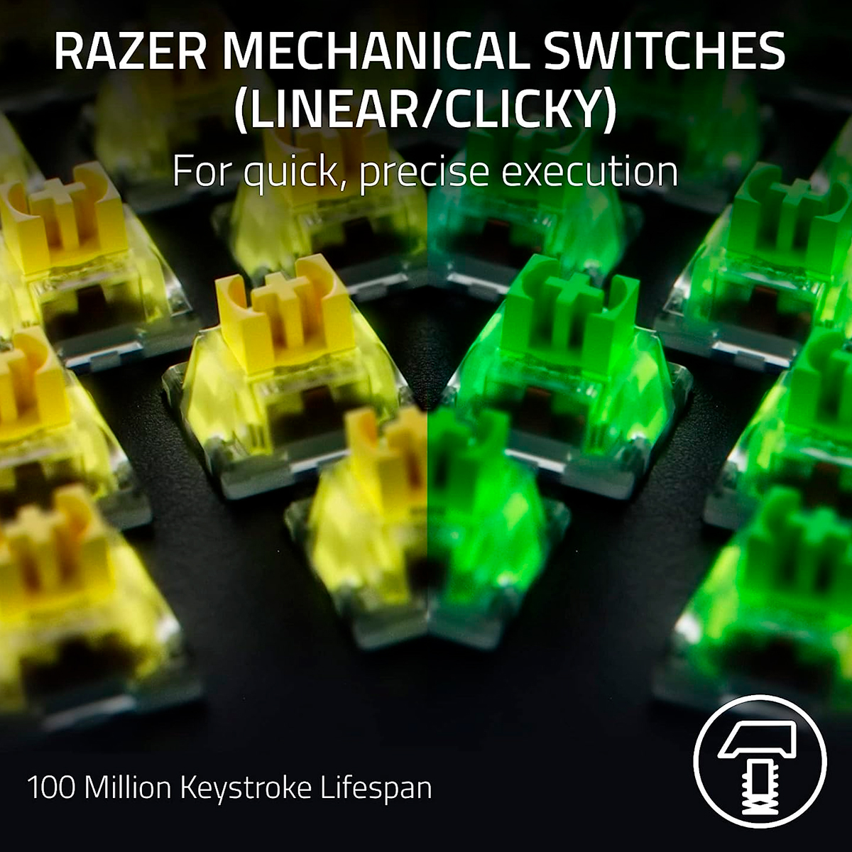 Teclado Mecanico Gamer BlackWidow V4 Switch Verde US Reacondicionado Tipo A