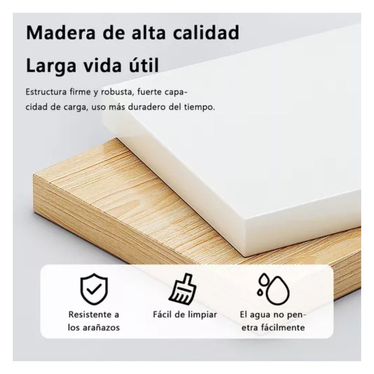 Buró Minimalista Mesita De Noche Moderno Cajon Para Recamara Madera 