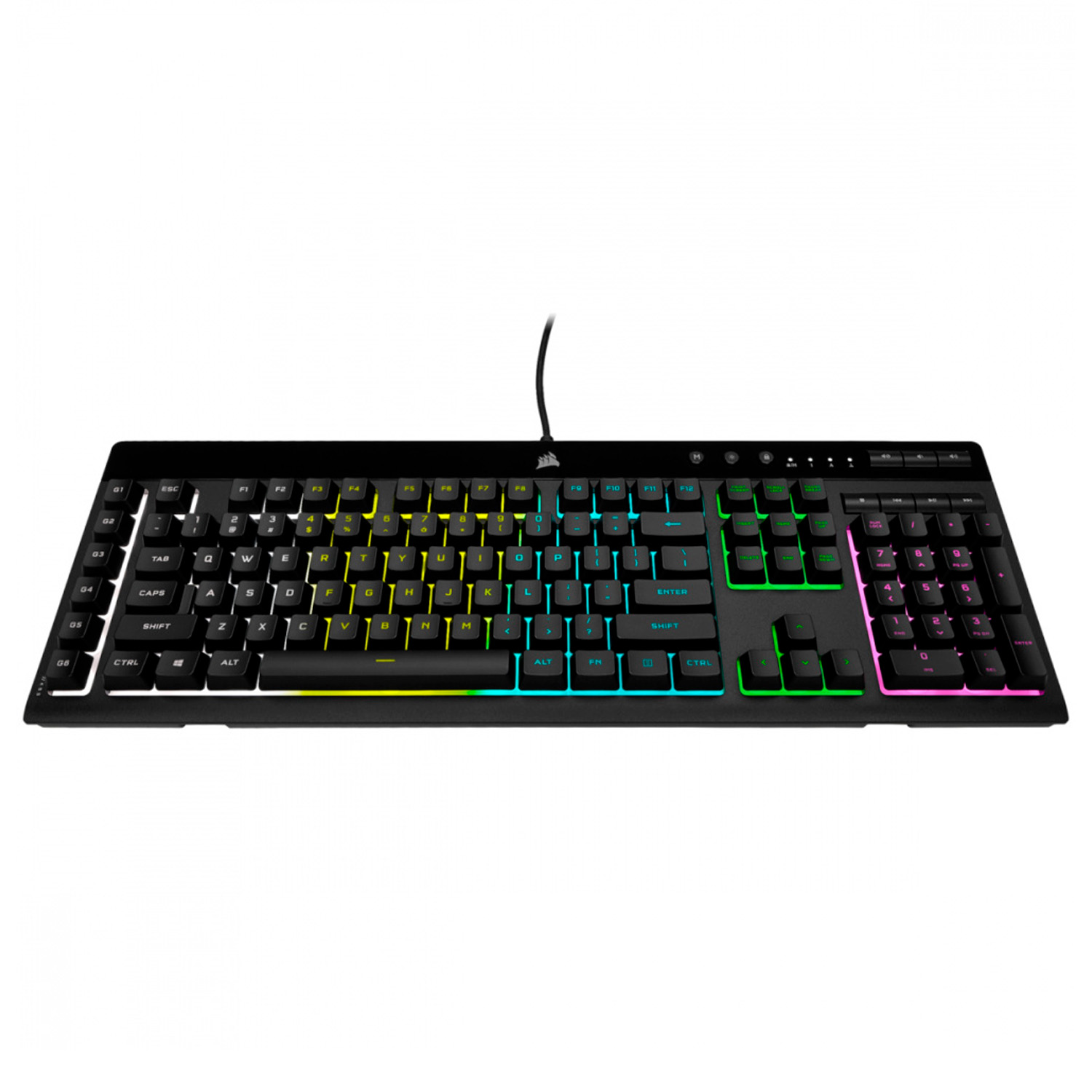 Teclado Gamer Corsair K55 Rgb Pro Lite Gaming Alámbrico Negro Ingles.