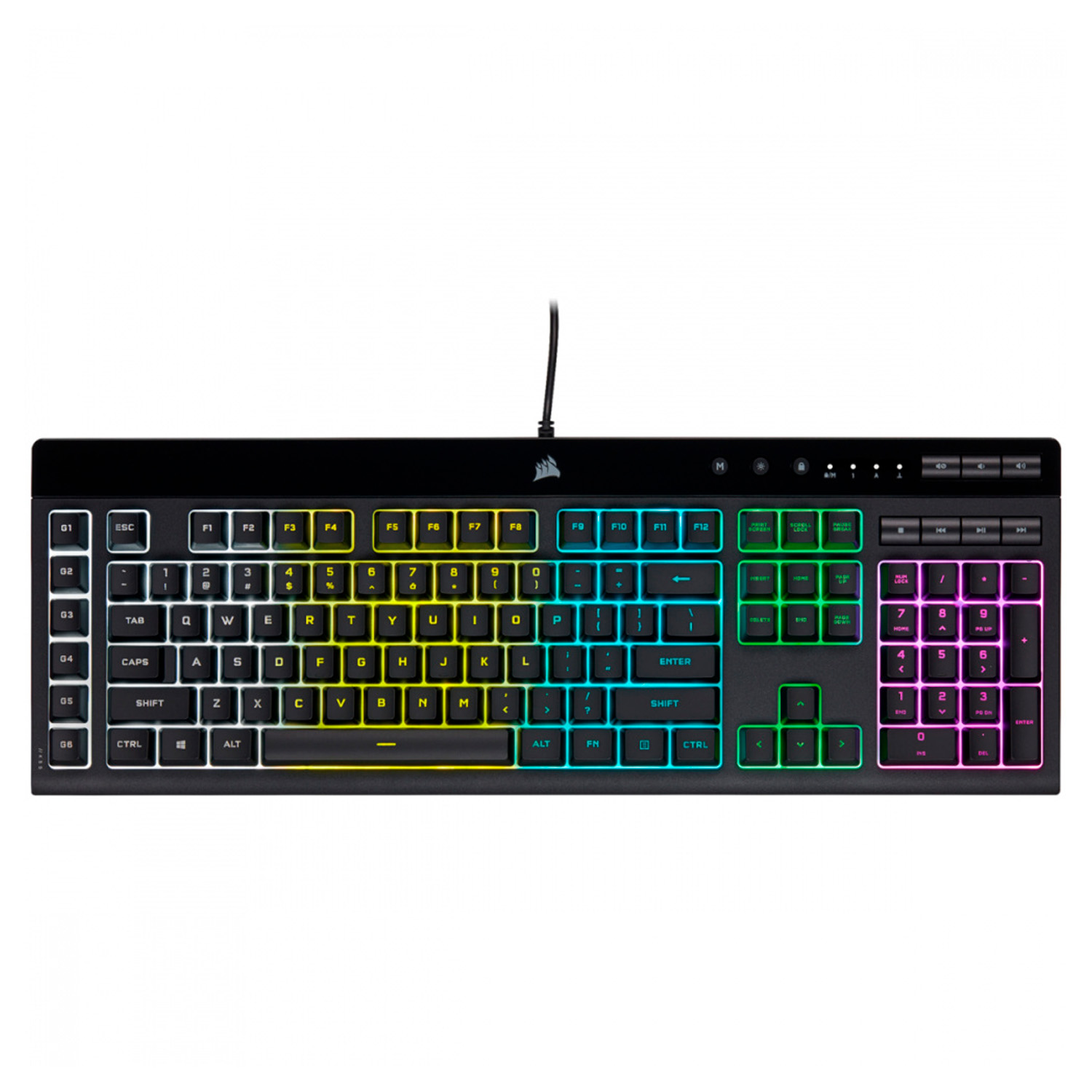 Teclado Gamer Corsair K55 Rgb Pro Lite Gaming Alámbrico Negro Ingles.