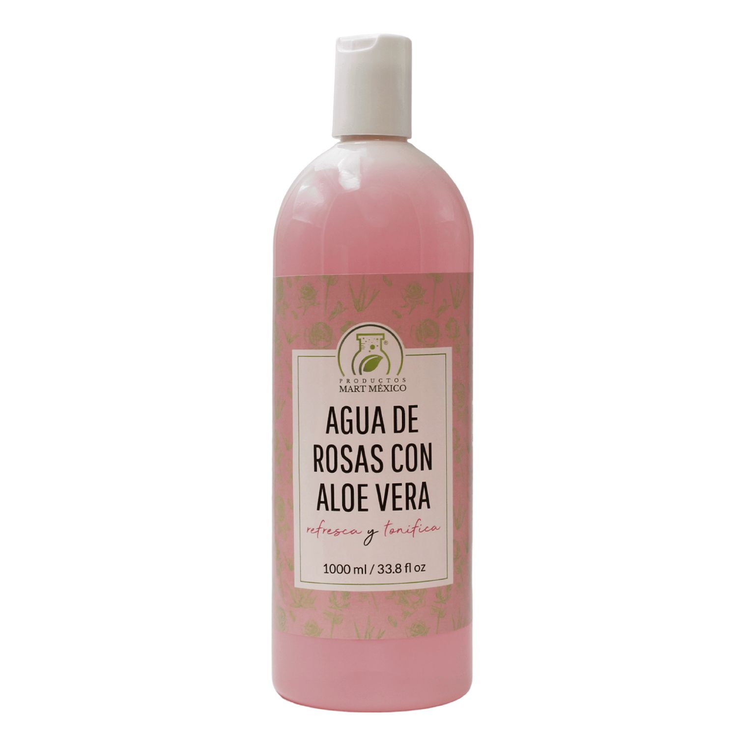 Agua De Rosas Tónico Facial Con Áloe Vera (1 Litro)
