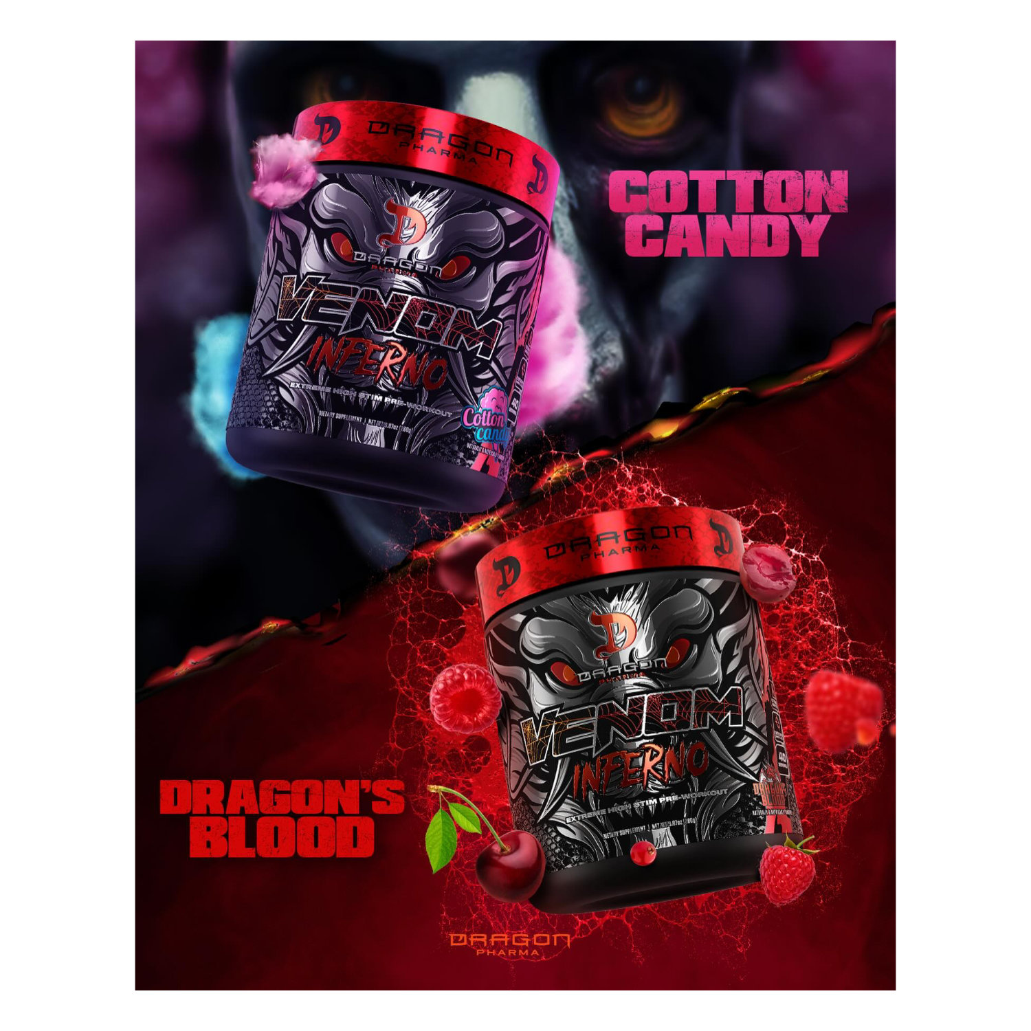 Pre-Entreno Dragon Pharma Venom Inferno 280g 40/20 Serv. 