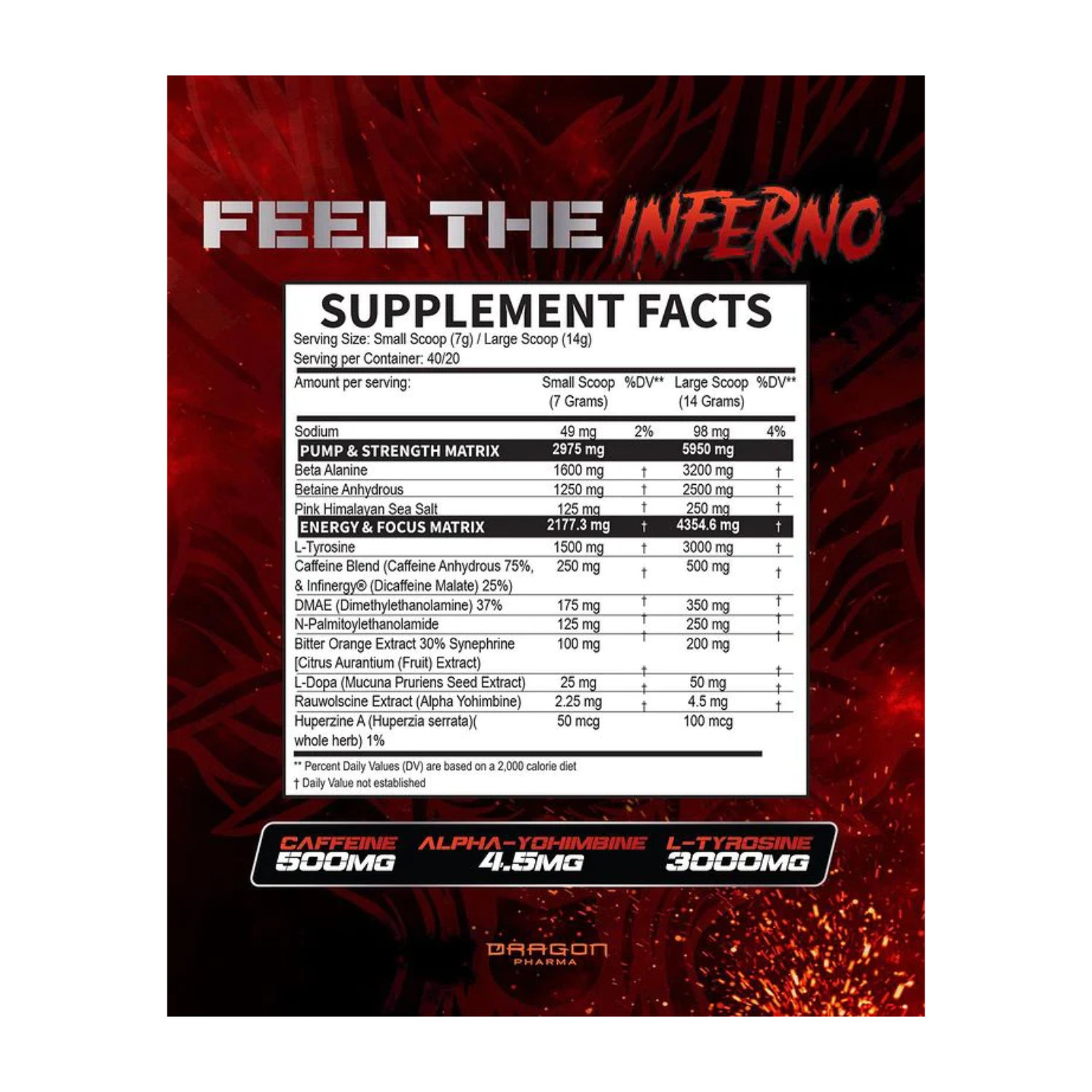 Pre-Entreno Dragon Pharma Venom Inferno 280g 40/20 Serv. 