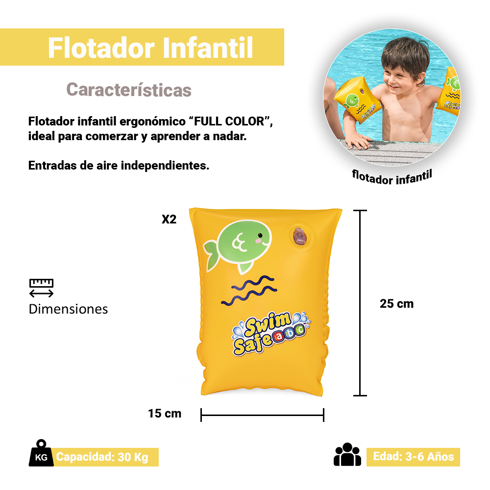 Flotis Flotadores Inflables Infantiles De Brazo Swim Safe