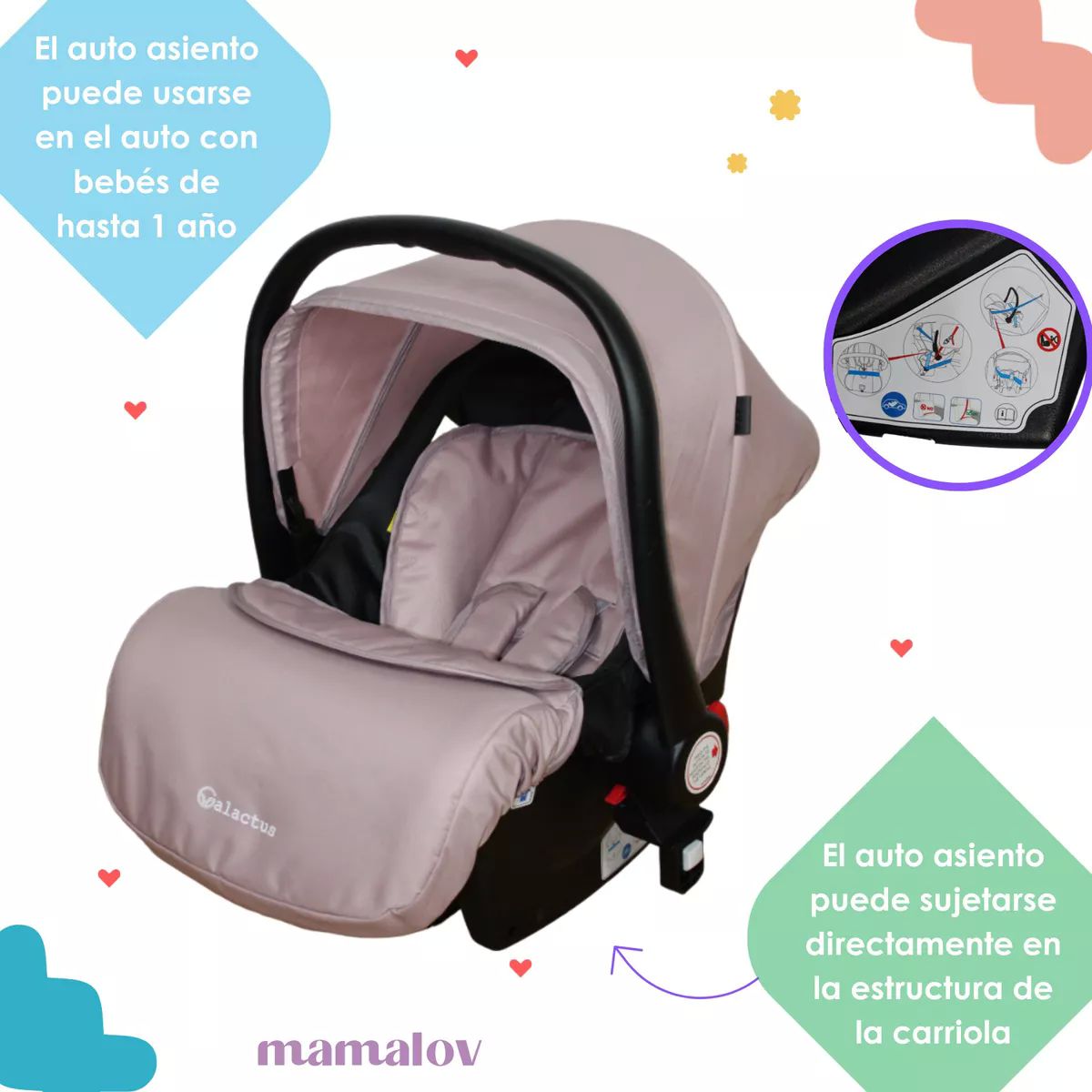 Carriola Para Bebés 3 En 1 | Con Porta Bebé | Guby - Beige