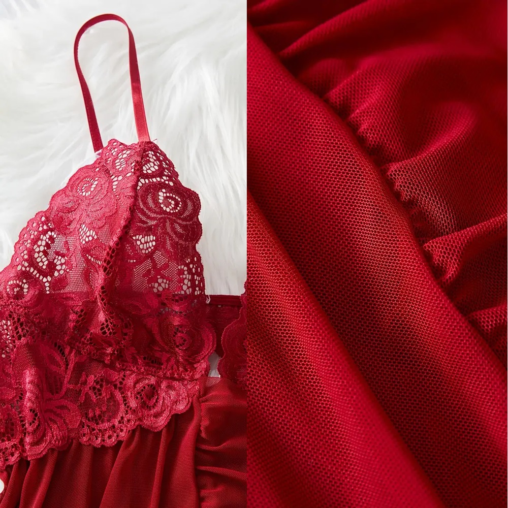 Conjunto lenceria con encaje pijama