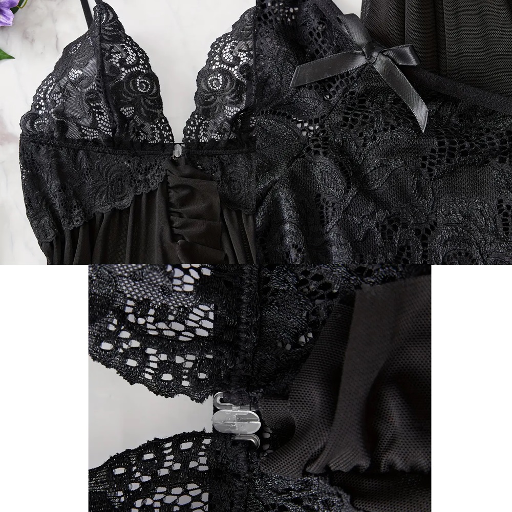 Conjunto lenceria con encaje pijama