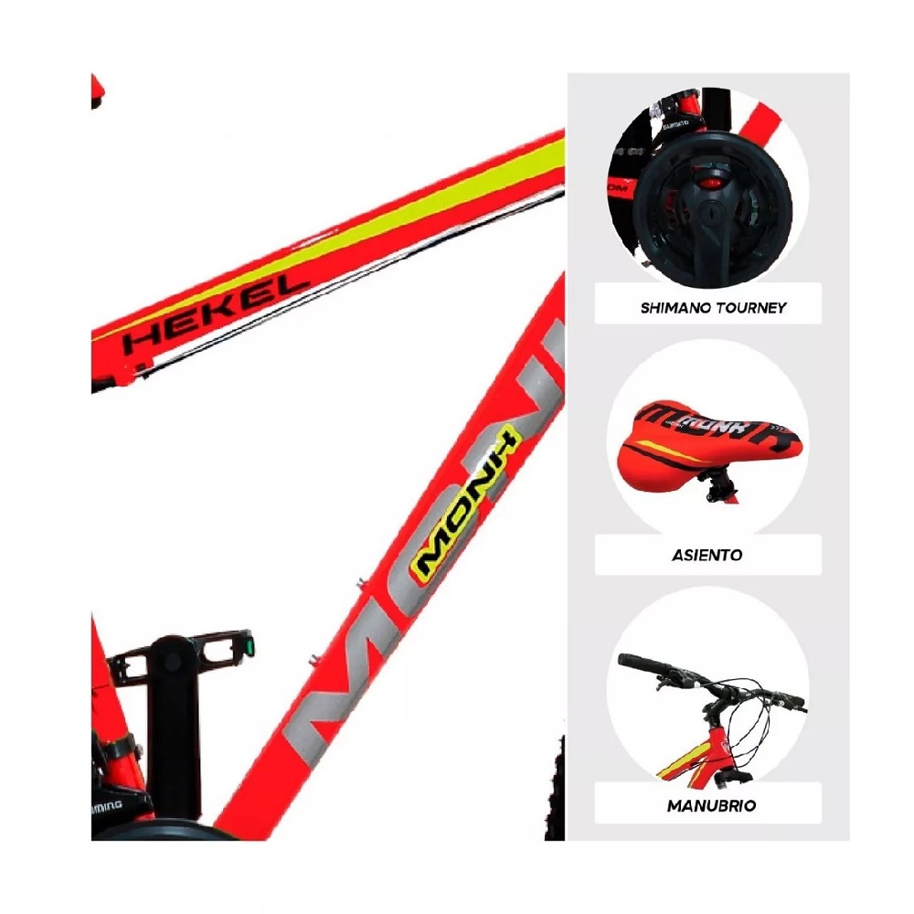 Bicicleta Montaña Rodada 29 21 Velocidades Monk Hekel Color Naranja Tamaño del cuadro Único