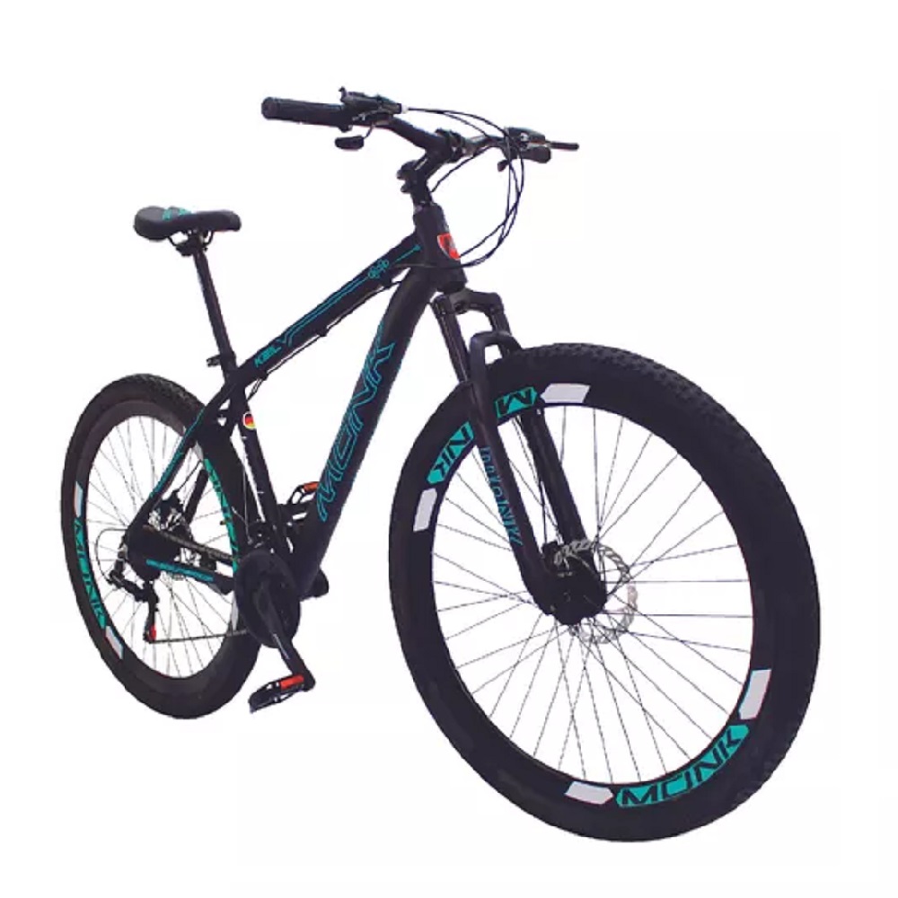 Mountain bike Monk Montaña Keil R29 21 Velocidades frenos de disco mecánico cambios Shimano Tourney TZ color negro con pie de apoyo