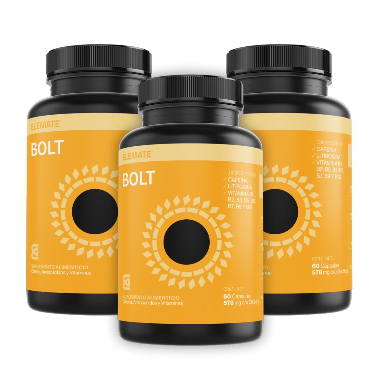 Kit x3 Suplemento Alimenticio 100% Natural Para el Estres Hecho a Base de Magnesio, L-Teanina y  Rhodiola. Contiene 60 Cápsulas Veganas. Apoyo a la Rutina Diaria