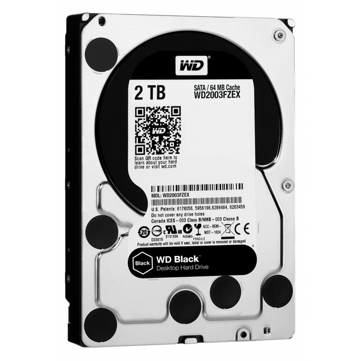 Disco Duro Interno Western Digital WD Black Series 3.5'' 2TB SATA III 6 Gbit/s 7200RPM 64MB Cache