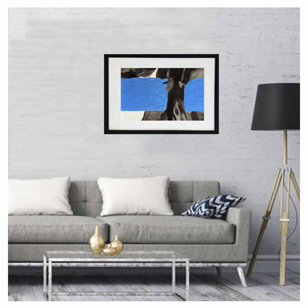 Cuadro abstracto 4 vistas pintado a mano técnica acrílico con hoja de oro