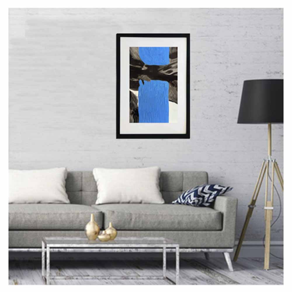 Cuadro abstracto 4 vistas pintado a mano técnica acrílico con hoja de oro