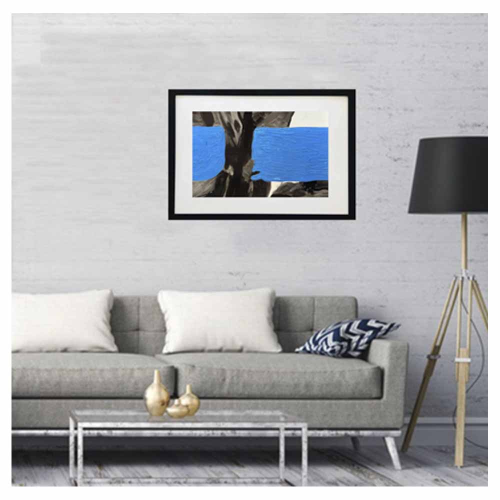 Cuadro abstracto 4 vistas pintado a mano técnica acrílico con hoja de oro