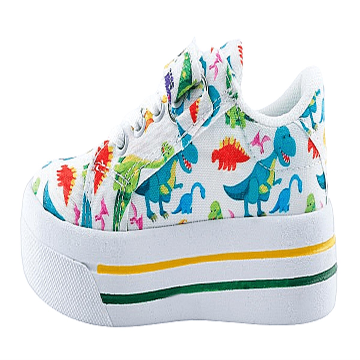 Tenis Niño Dinosaurios Blancos Rex Luces Leds T-rex 1026-bd.